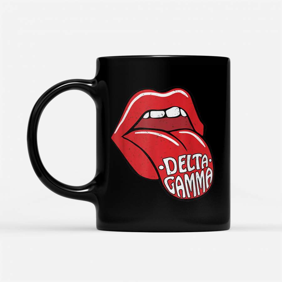 Delta-Gamma Sorority Retro Vintage Greek Coffee Mug – Black Mug