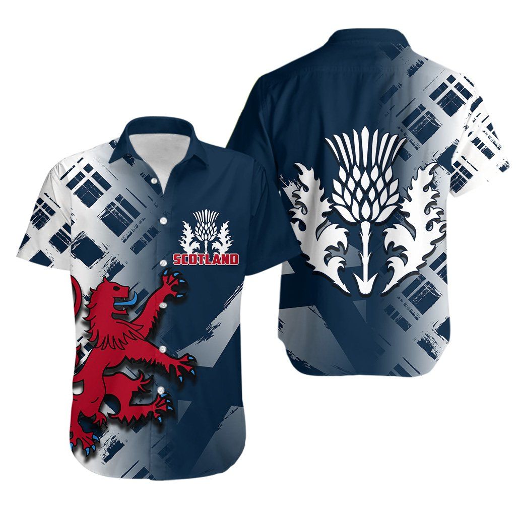 Scotland Rugby Hawaiian Shirt Lion Rampant And The Thistle Th4