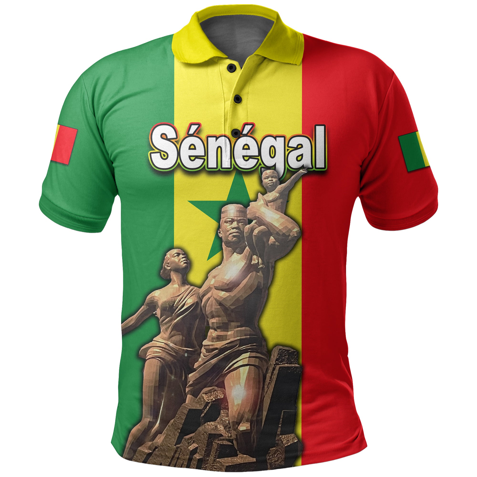 Senegal Independence Day Polo Shirt African Renaissance Monument Lt6