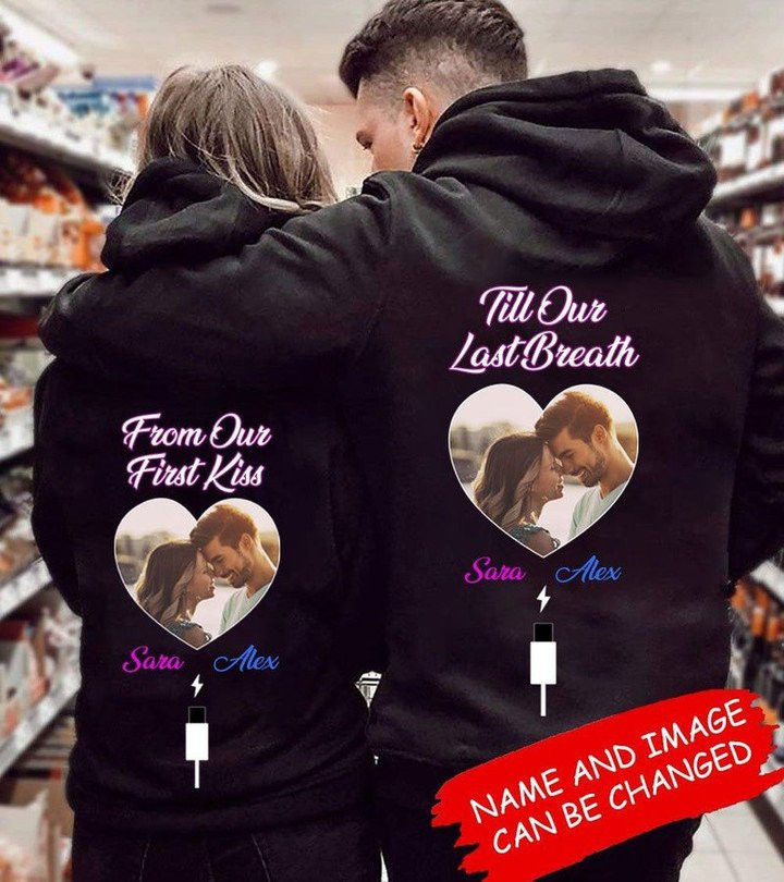 Valentine’S Gift Custom Photo From Our First Kiss Till Our Last Breath Classic Hoodie #Dh