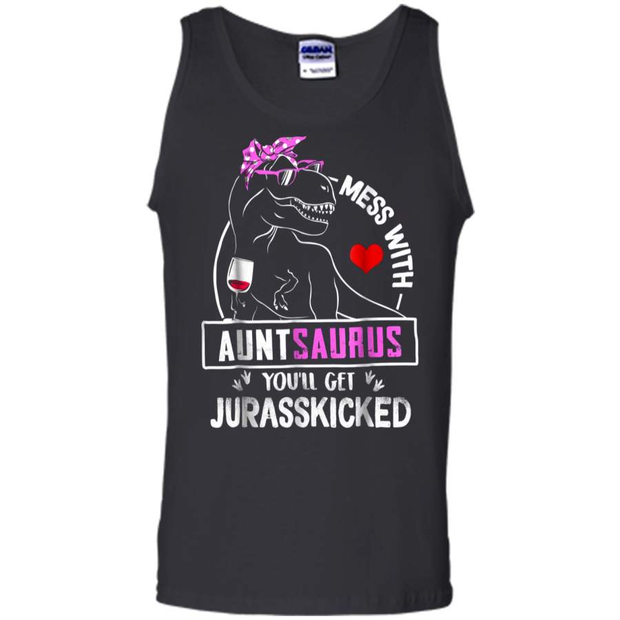 Vintage Don’t Mess With Auntasaurus You’ll Jurasskicked Tee Tank Top