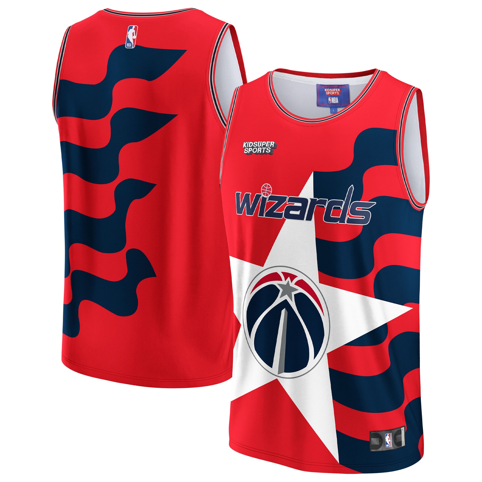 Washington Wizards NBA & KidSuper Studios by Unisex Hometown Jersey – Red