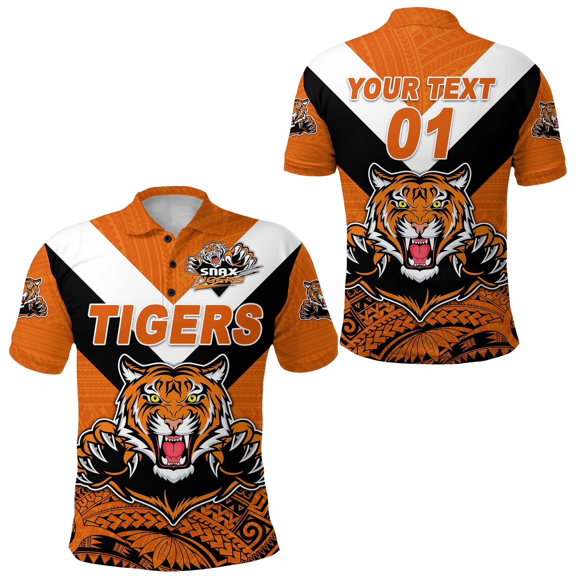 (Custom Personalised) Papua New Guinea Lae Snax Tigers Polo Shirt Rugby Simple Style – Orange Lt8