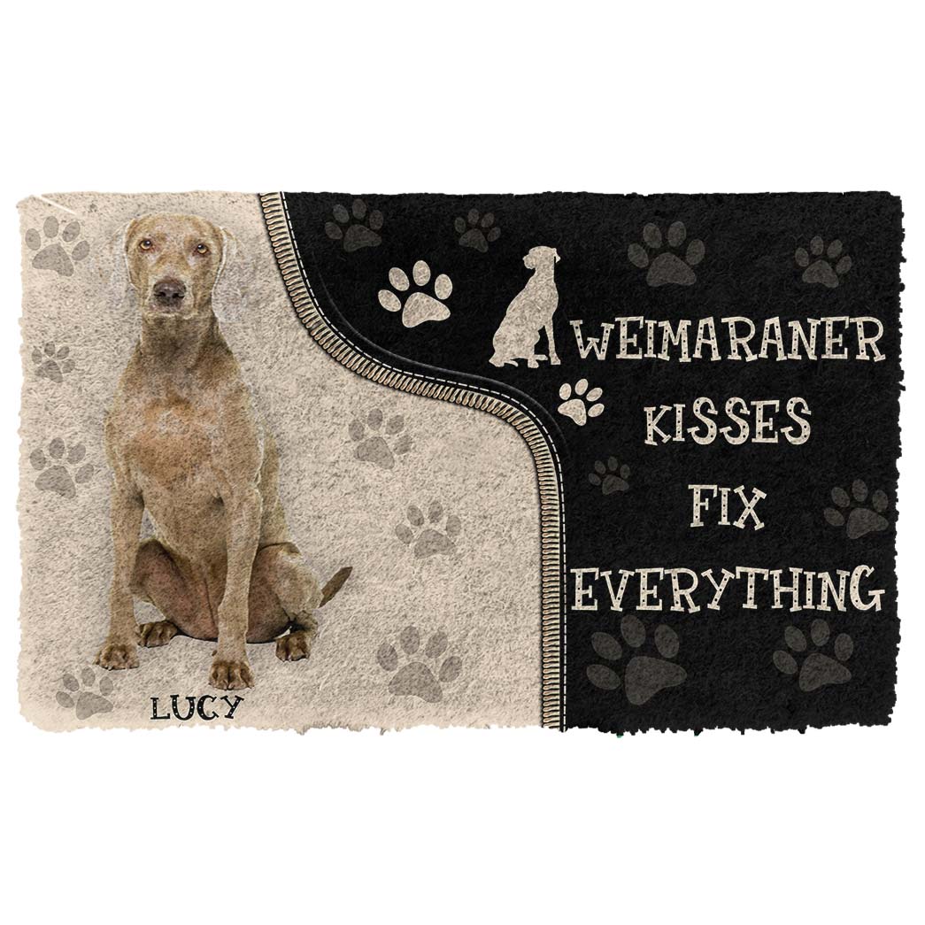 Gearhumans  Gearhuman 3D Weimaraner Kisses Fix Anything Custom Name Doormat