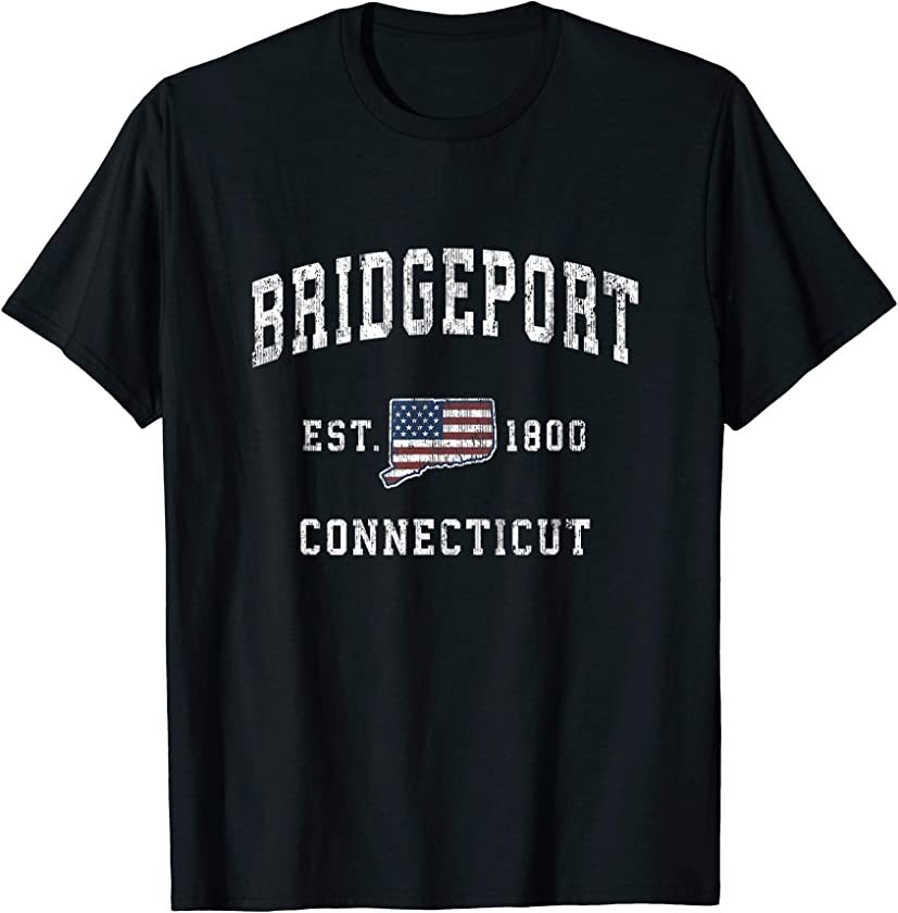 Bridgeport Connecticut CT Vintage American Flag Design T-Shirt