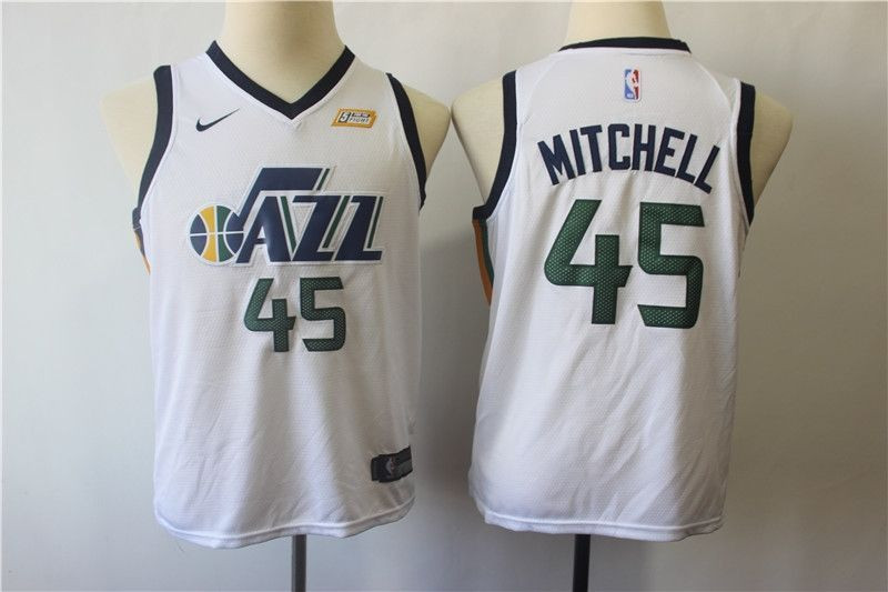 Utah Jazz Donovan Mitchell #45 NBA 2020 New Arrival Navy White Jersey