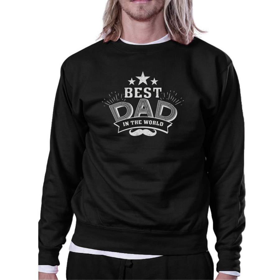 Best Dad In The World Unisex Black Vintage Style Sweatshirt For Dad