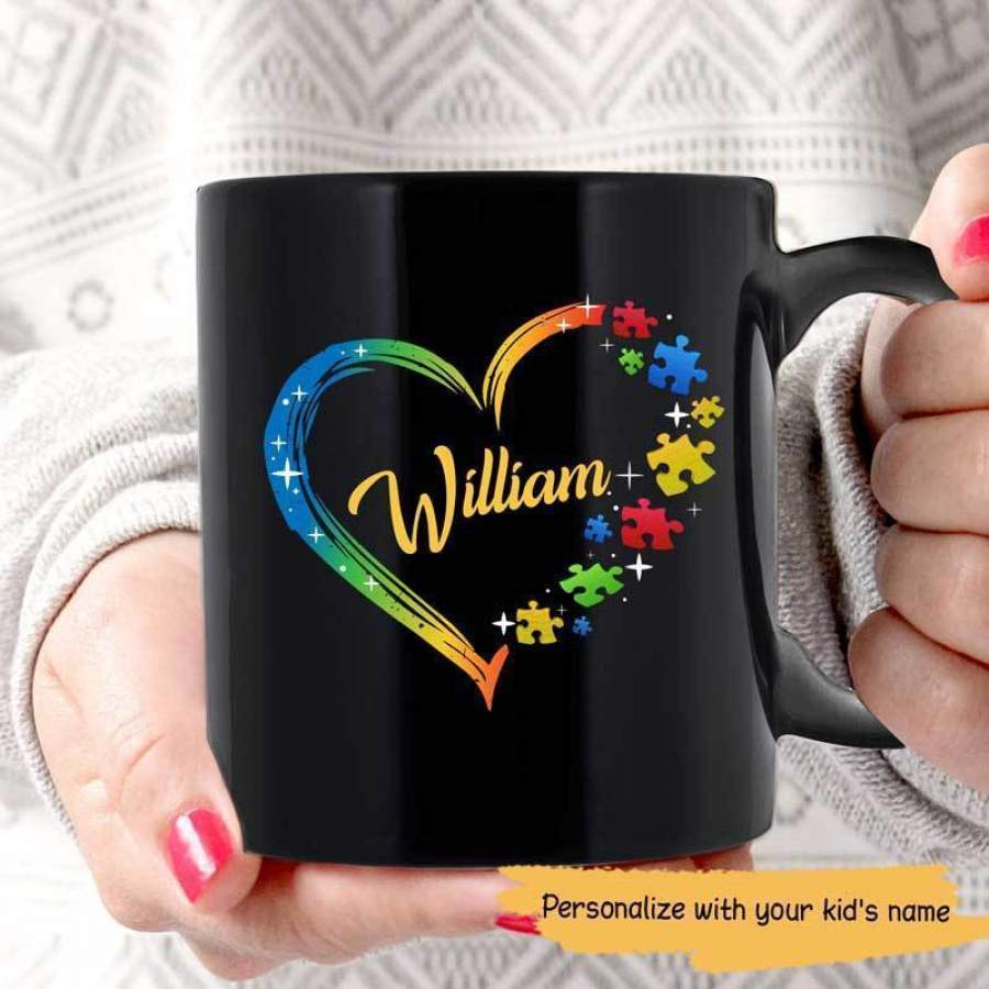 Autism Puzzle Heart Personalized Mug