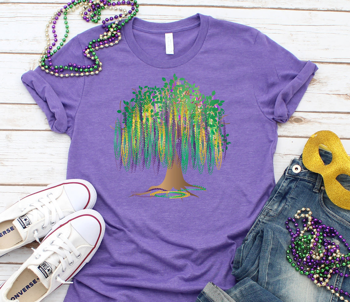 Mardi Gras Bead Tree T Shirt, Cute Gift For Mardi Gras Holiday