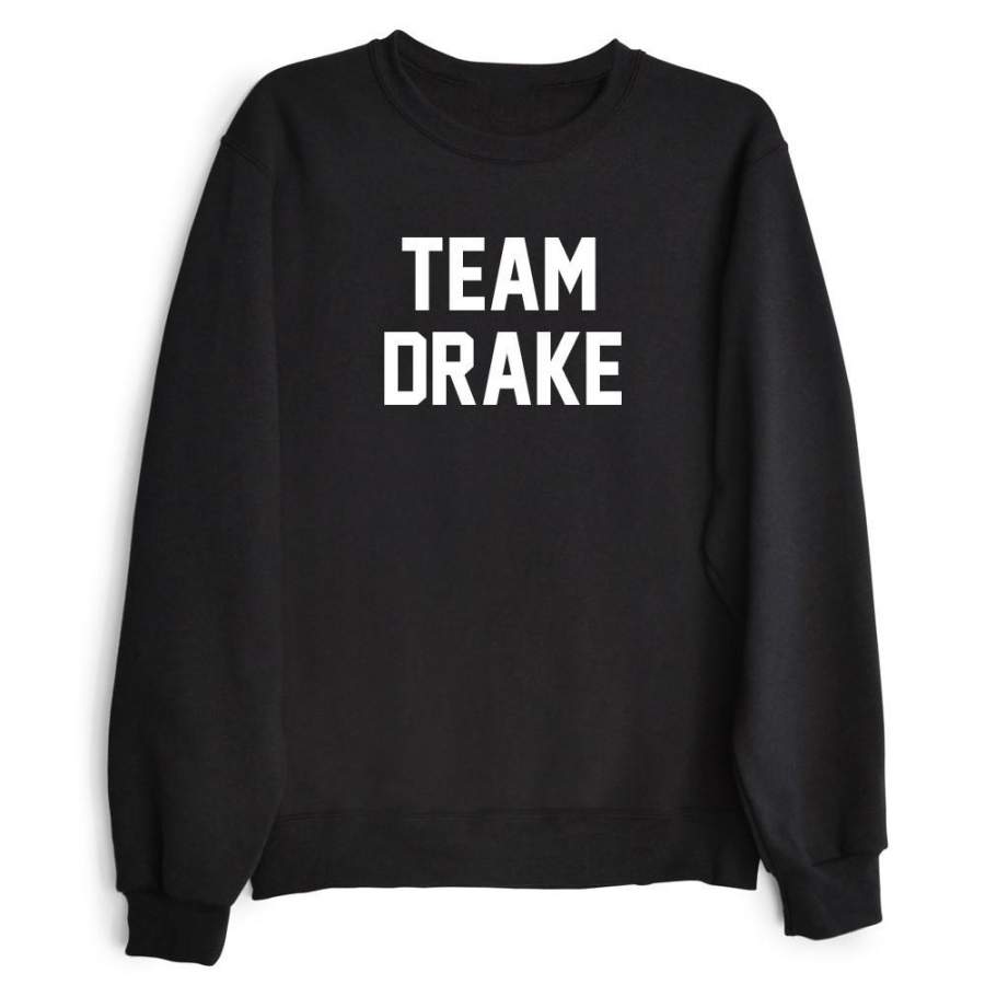 TEAM DRAKE Women’s Casual Black Crewneck Sweatshirt