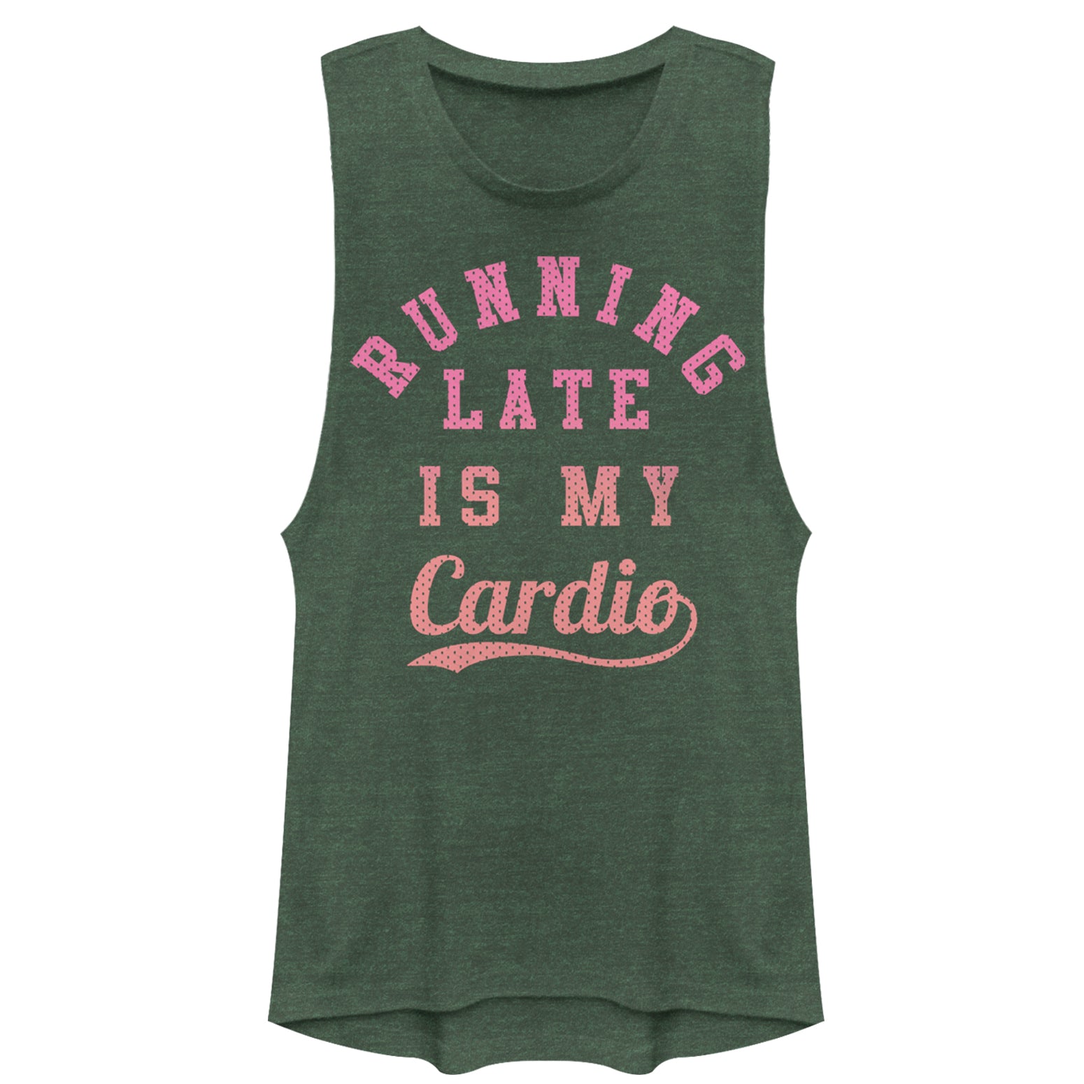 Chin Up Junior’S Running Late Is My Cardio  Festival Muscle Tee