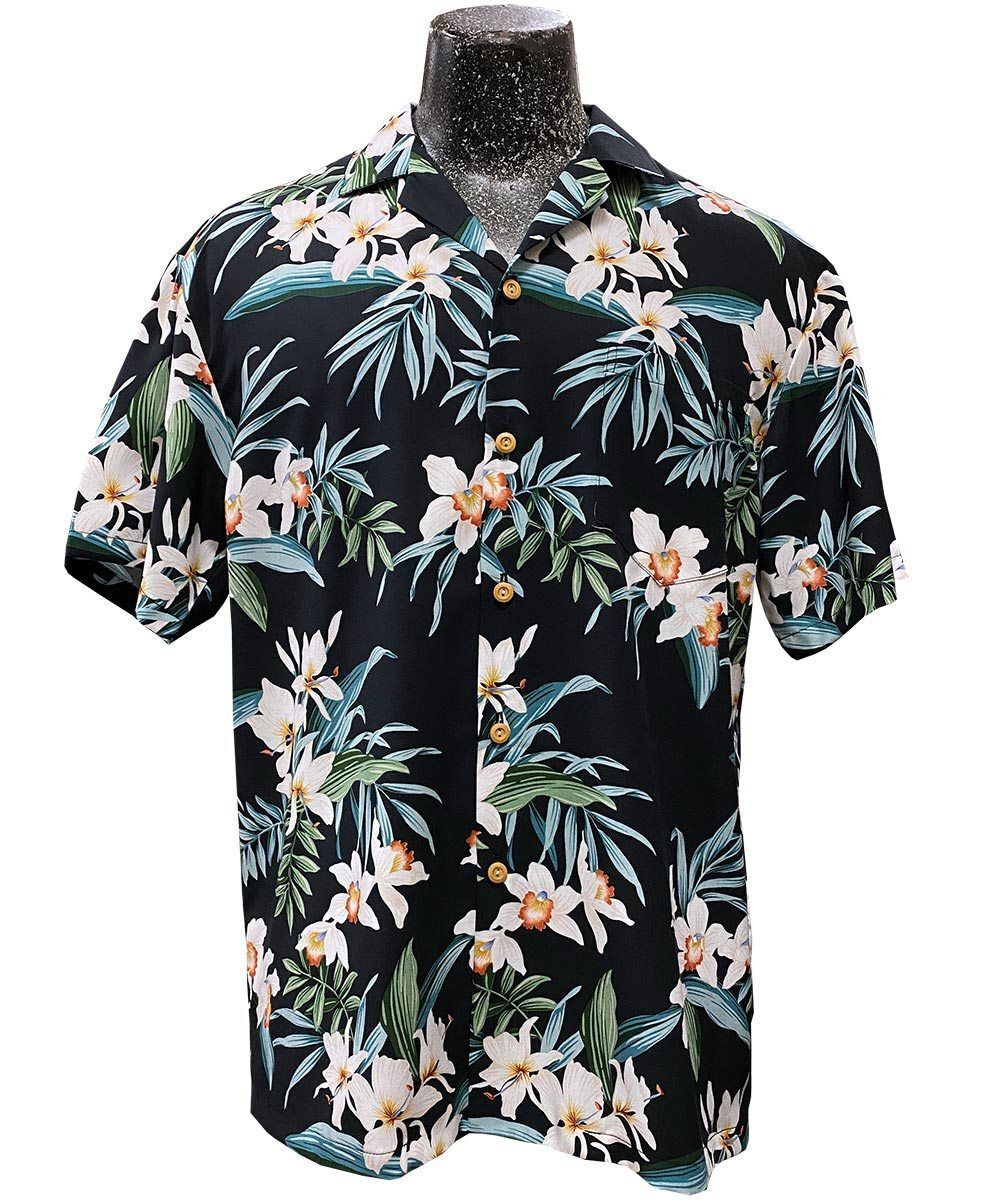 Orchid Ginger Black Hawaiian Shirt – Jamestees Store