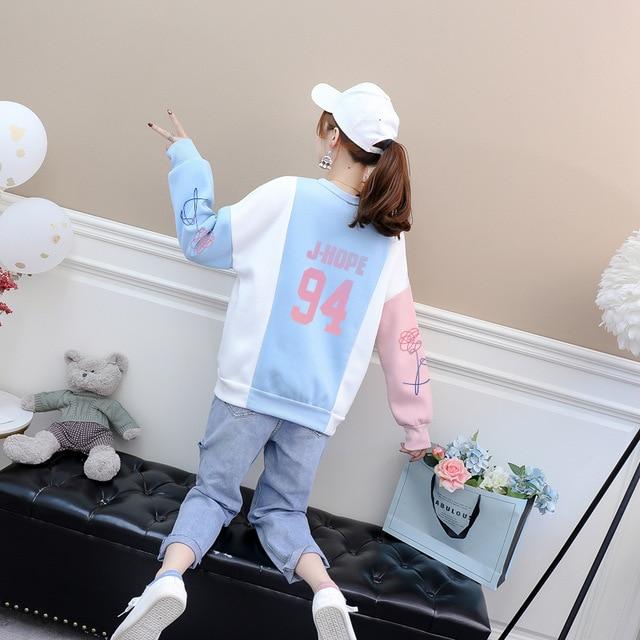 Jung Kook Hoodies 97 Sweatshirts Bts Love Yourself Bangtan Boys  Casual  Women Hit Color Tops