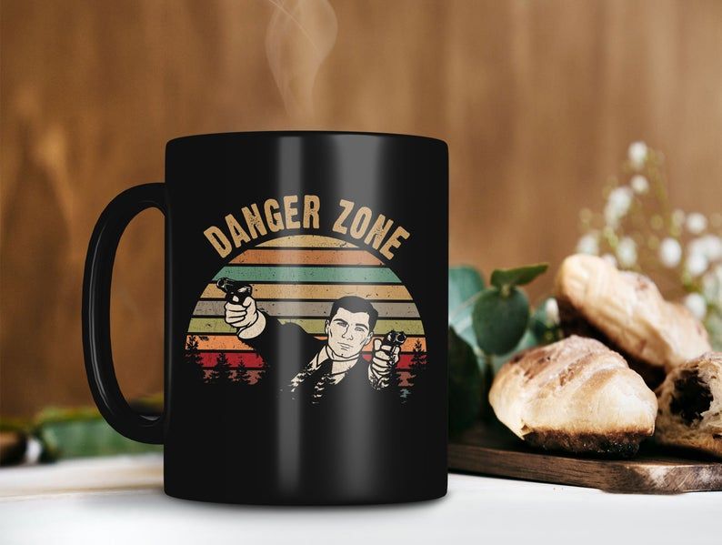 Black Mug Danger Zone Sterling Archer Mug Archer TV Show Mug Sterling Archer Lover Mug Retro Vintage Mug Premium Sublime Ceramic Coffee Mug H99