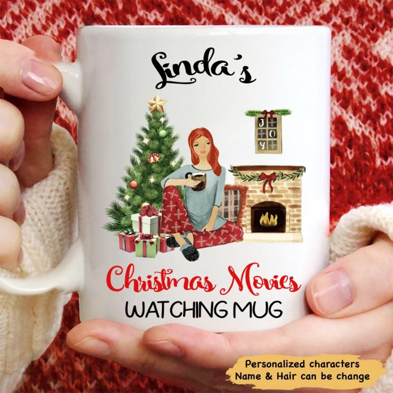 Personalized Christmas Movie Watching Mug