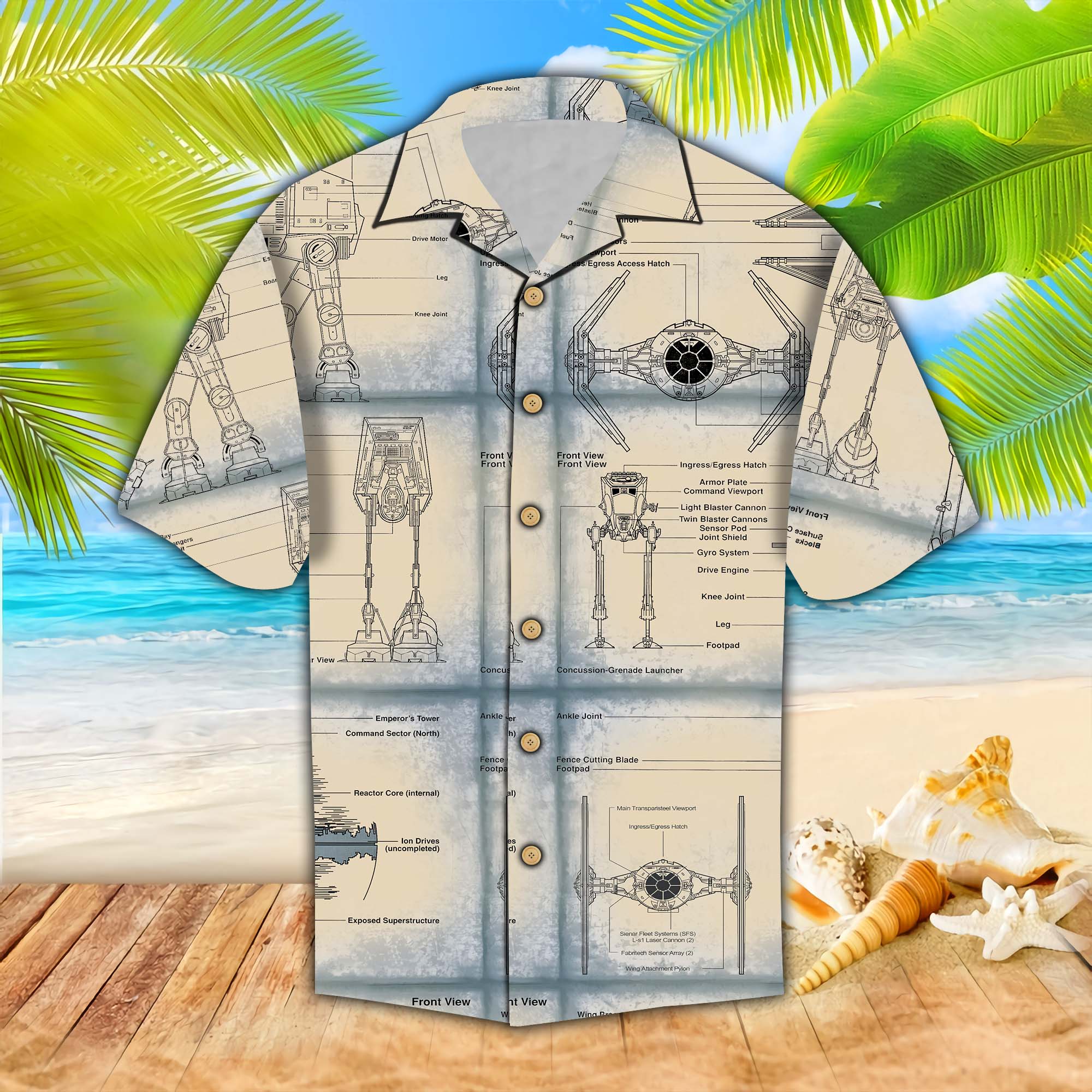 Sw Hawaii Shirt Walker Flight Sketch Pattern White Aloha Ha66328