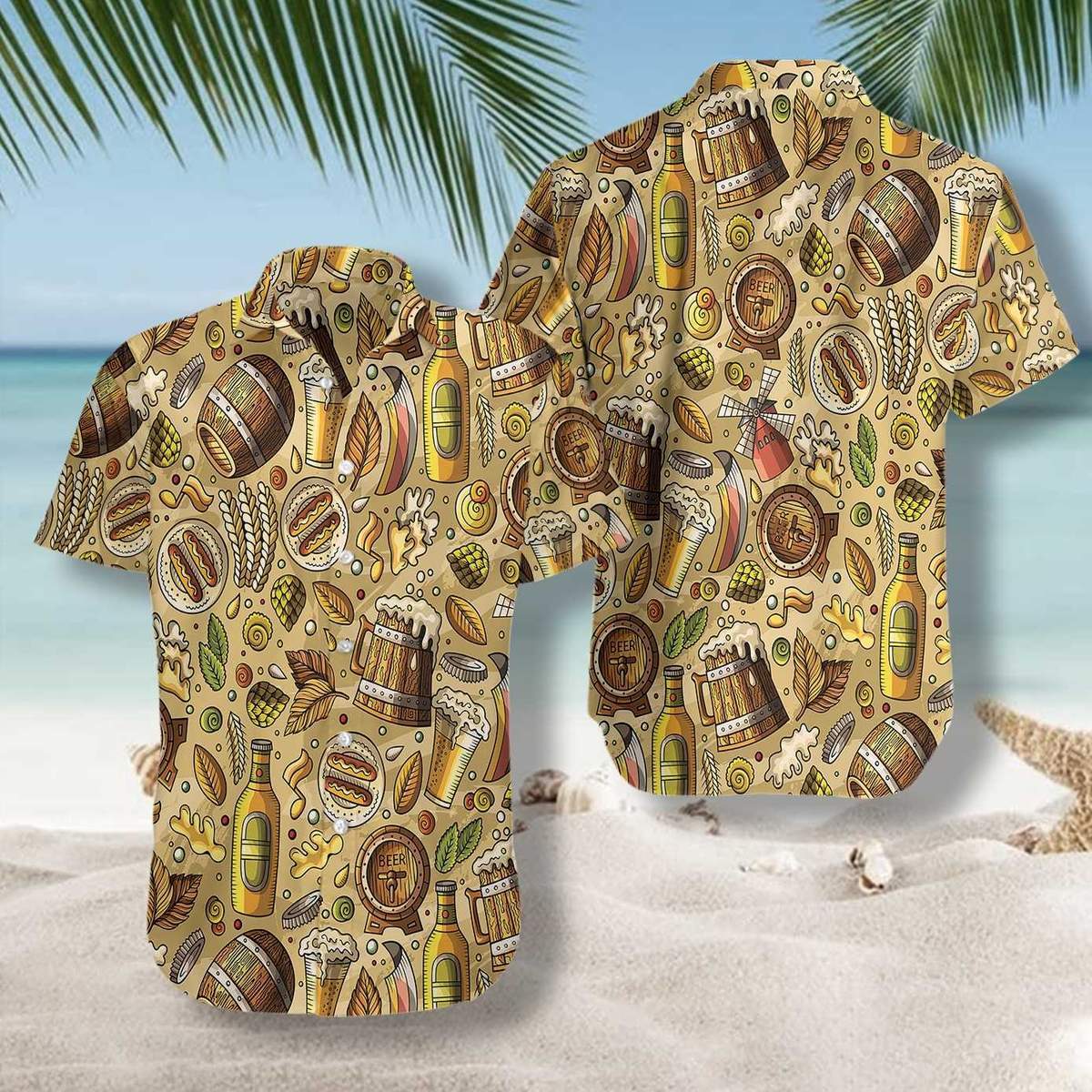 Beer Fest Seamless Pattern Hawaiian Shirt | Unisex | Full Size | Adult | Colorful | HW2678