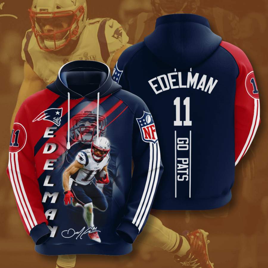 New England Patriots Julian Edelman Hoodie 3D Style5146 All Over Printed