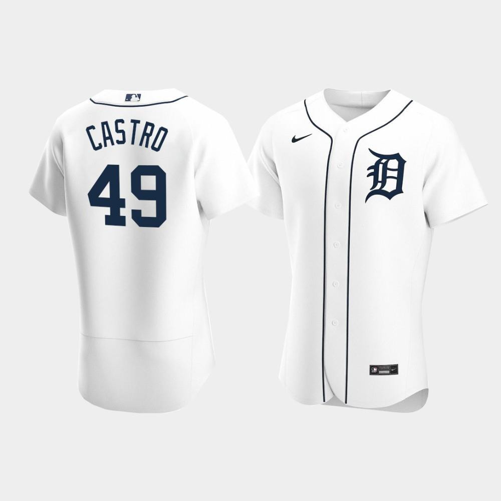 Willi Castro 49 Detroit Tigers White Home Jersey