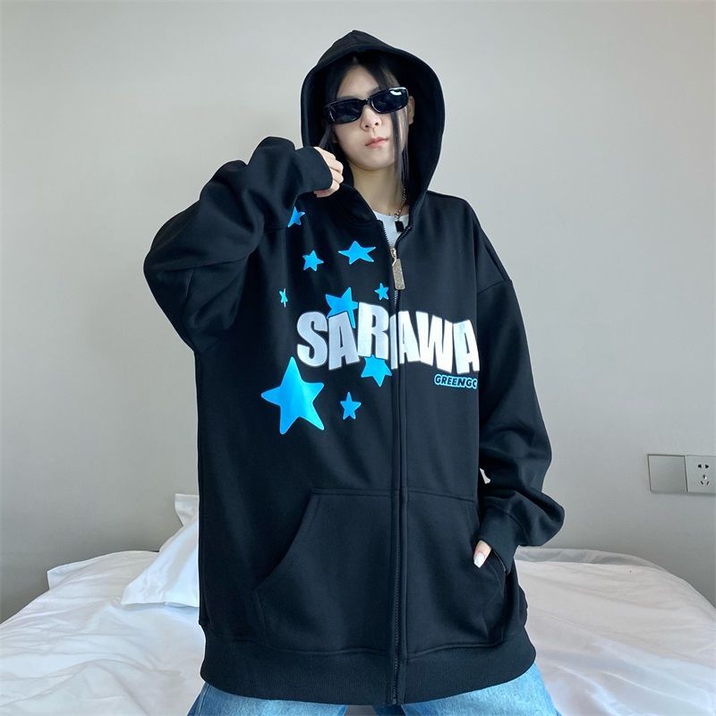 2022 Y2k Kawaii Goth Harajuku Hoodies for Women Sweatshirt Zip Up Hoodie Korean Fashion Sweatshirt Gothic Winter Clothes Women alx