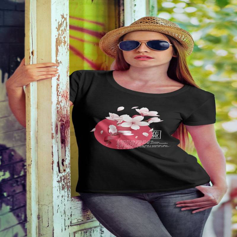 Crushtee Aesthetic Clothing, Harajuku Clothes,Japanese Cherry Blossom Shirt, Kawaii Shirt, Cute Shirt, Aesthetic Shirt, Flower Shirt, Unisex T Shirt