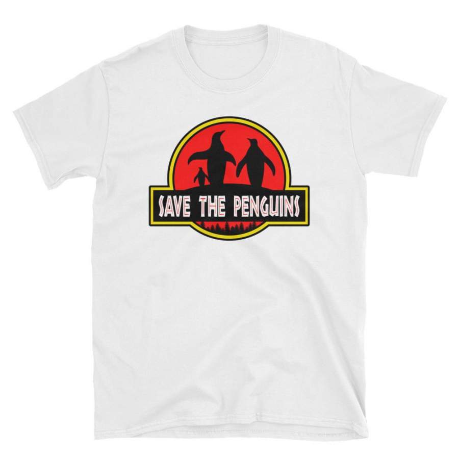 Save the Penguins Jurassic Parody T-Shirt