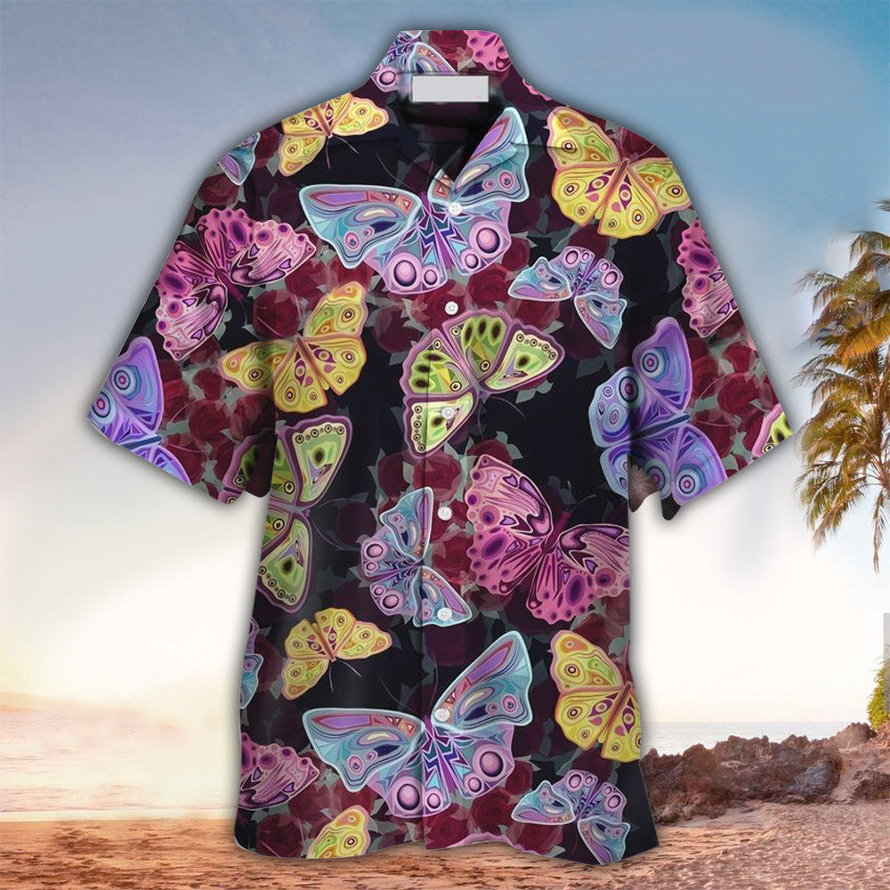 Butterfly Hawaii Button Up Shirt Aloha Ha34701