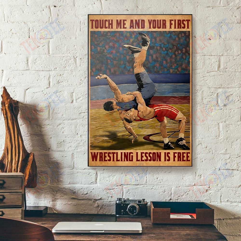 Canvas Artwork Touch Me And Your First Wrestling Lesson Is Free Vertical Canvas Wall Art Stunning� Wall Art Home Decoration