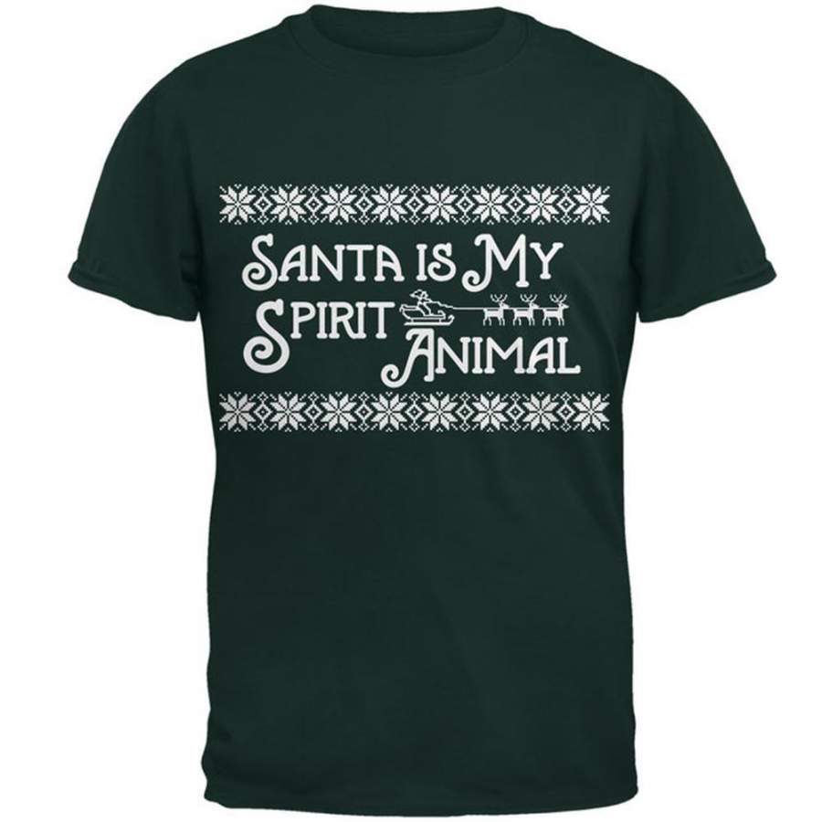 Santa is My Spirit Animal Mens T Shirt