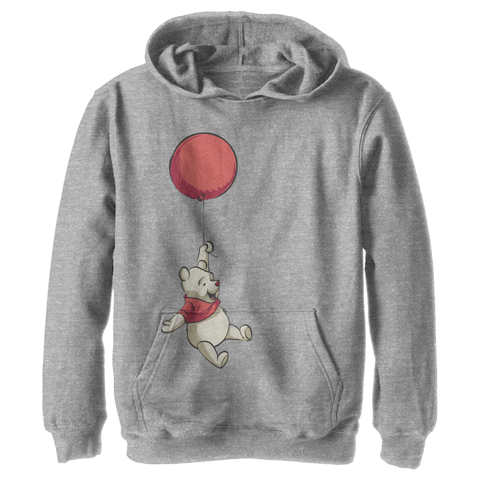 Boy’S Winnie The Pooh Bear In Flight With Red Balloon Pull Over Hoodie