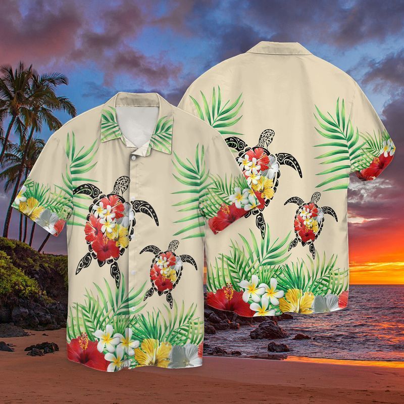 Turtle 4 For Men And Women Graphic Print Short Sleeve Hawaii Casual Shirt Ha12571