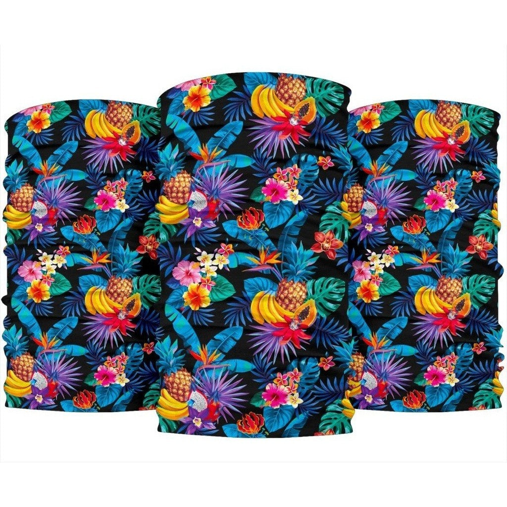 Turquoise Hawaii Fruits Pattern Print Bandanas Ha34271