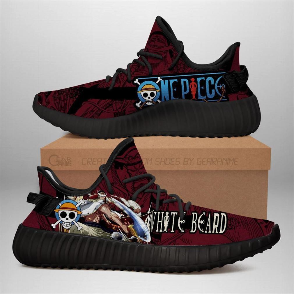 Whitebeard Yz One Piece Anime Yeezy Black Shoes Sport Sneakers