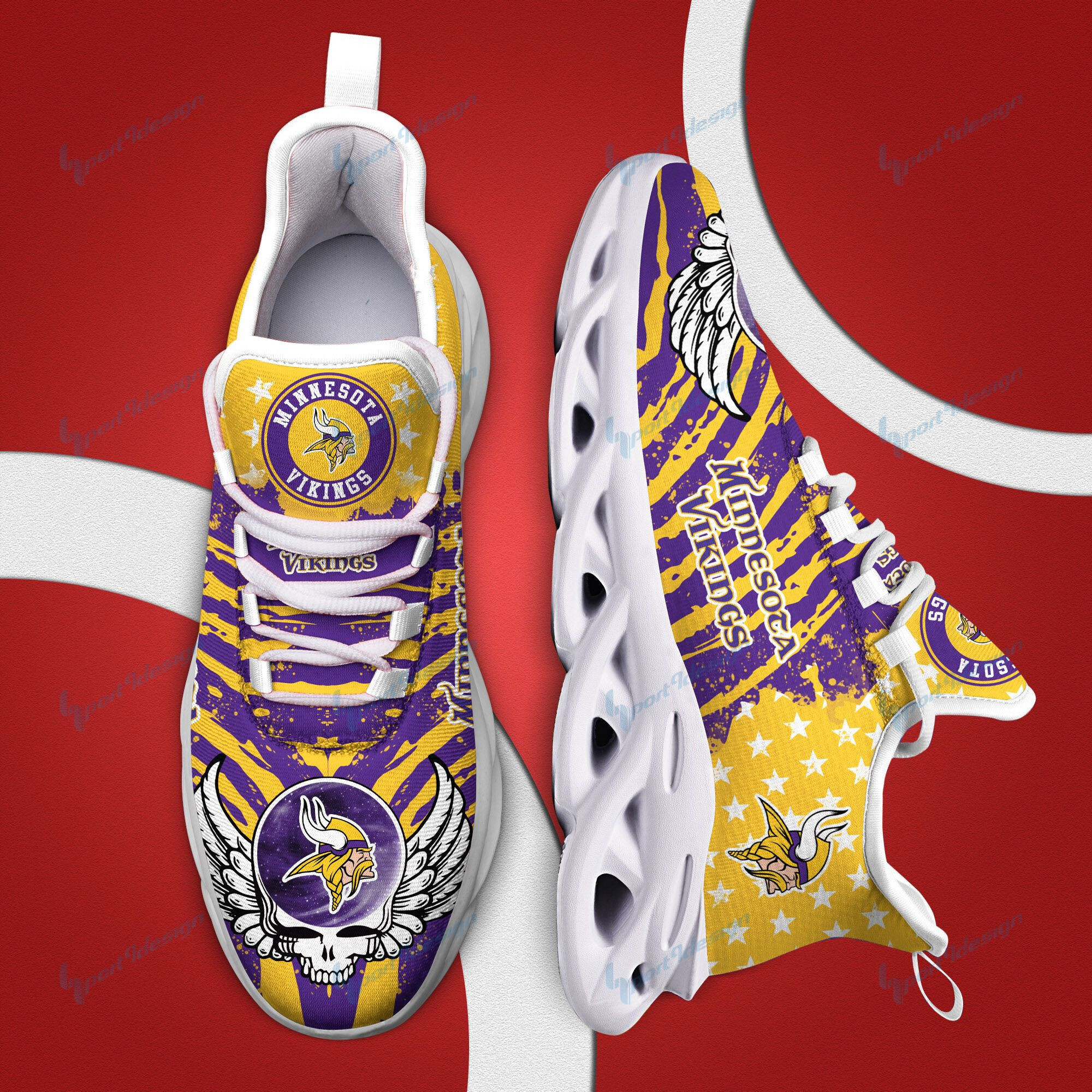 Minnesota Vikings Yezy Running Sneakers Bb755