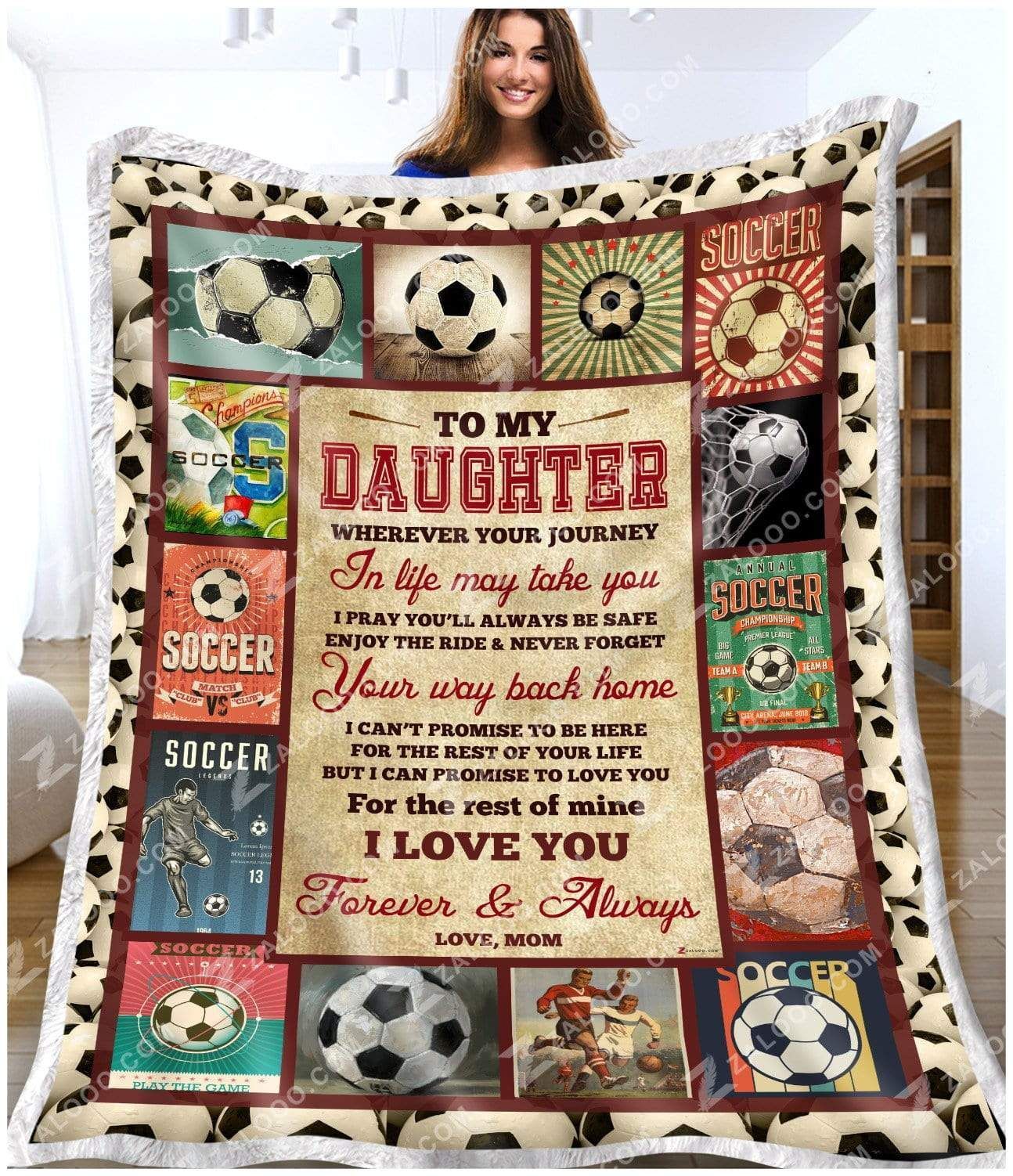 Fleece Blanket – Soccer – Daughter (Mom) – Wherever Your Journey In Life May Take You