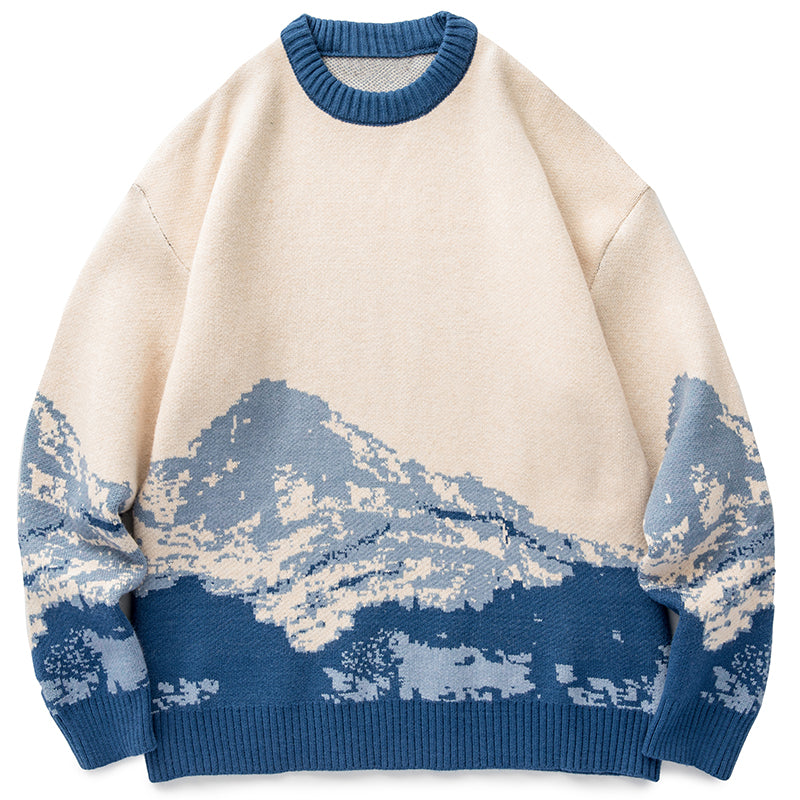 Unisex Sweater Snow Mountain Gradient