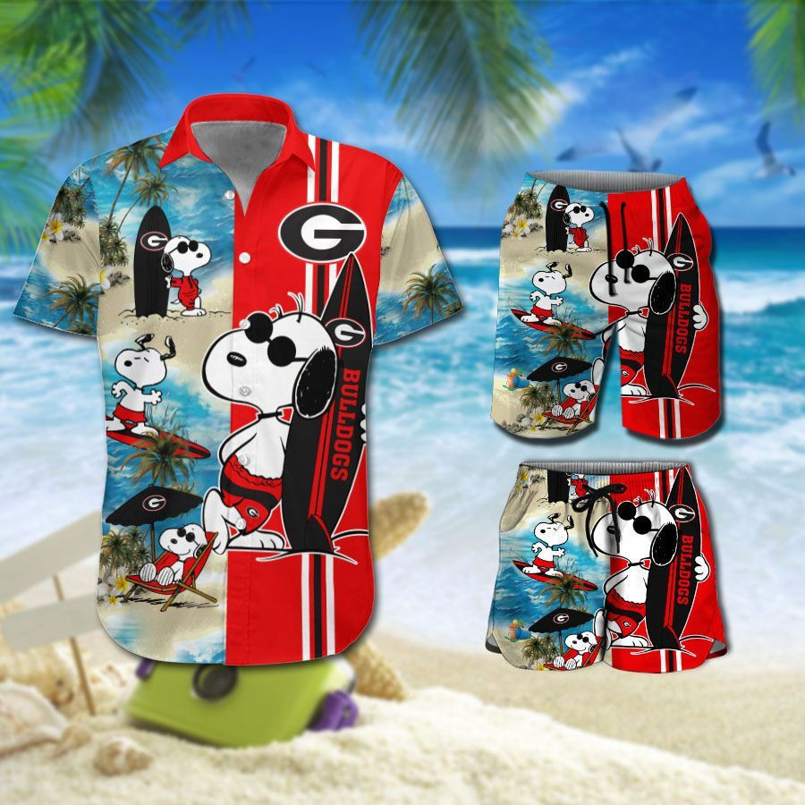 Personalized Georgia Bulldogs Snoopy All Over Print Hawaii Shirt Beach Shorts Ha60698