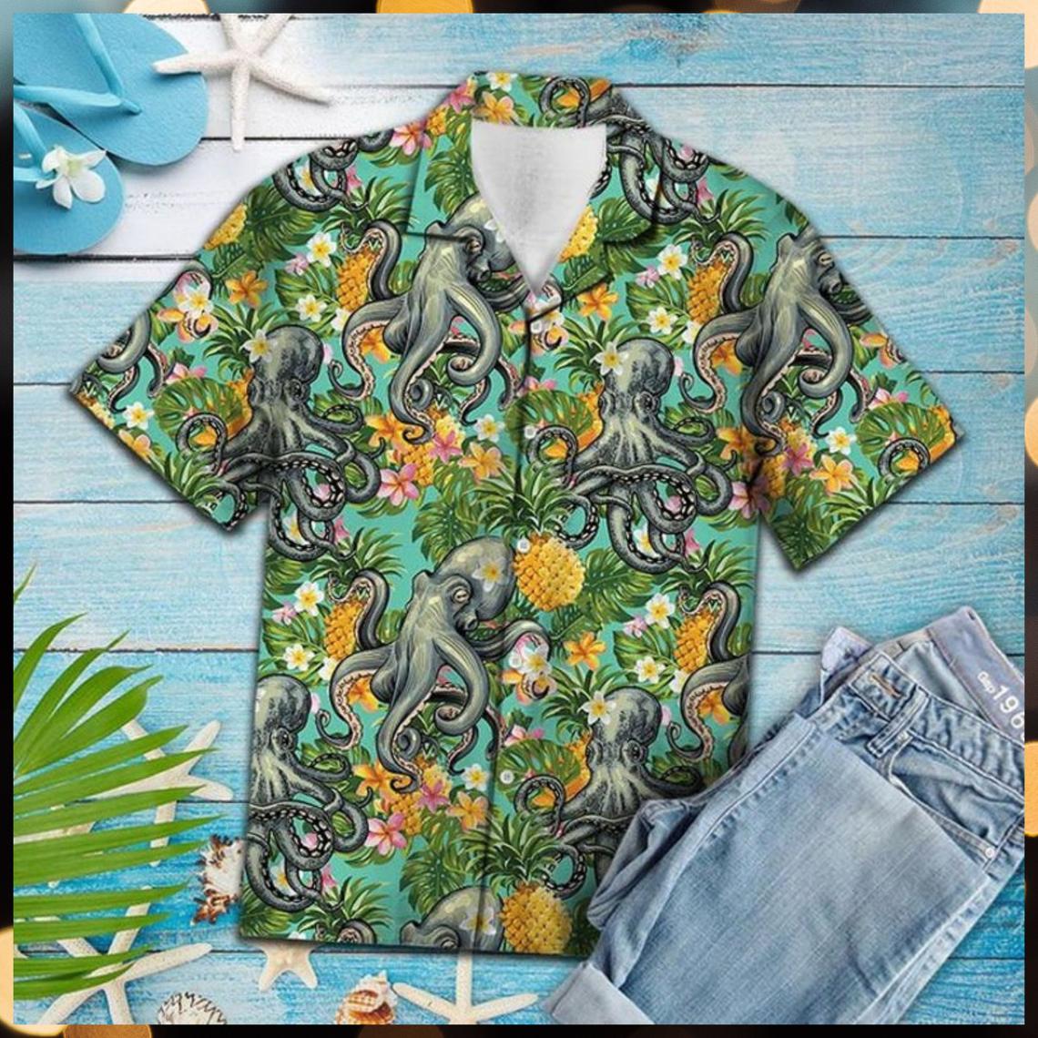 Octopus Tropical Fruits Hawaii Shirt Made In Summer Beach Shirts Ha51776