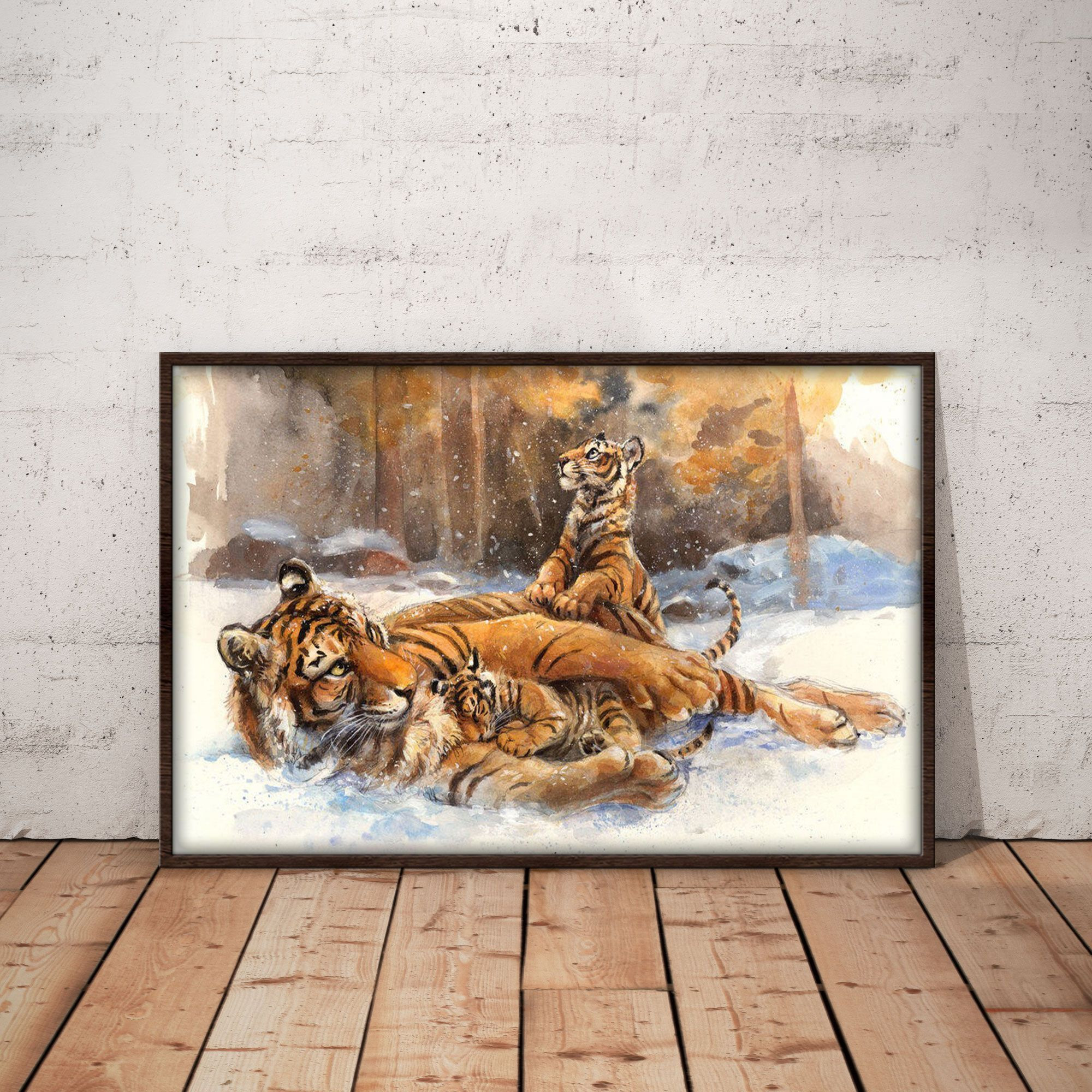 B1506 G821 Tiger Family Poster & Canvas