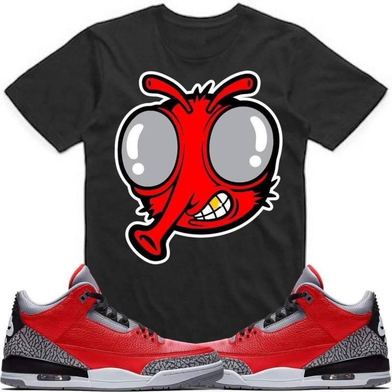 Angry Stoopid Fly-Jordan Retro 3 Red Cement Elephant Sneaker T Shirt