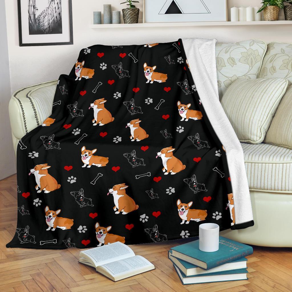 Cute Corgi Fleece Blanket  For Dog Lover