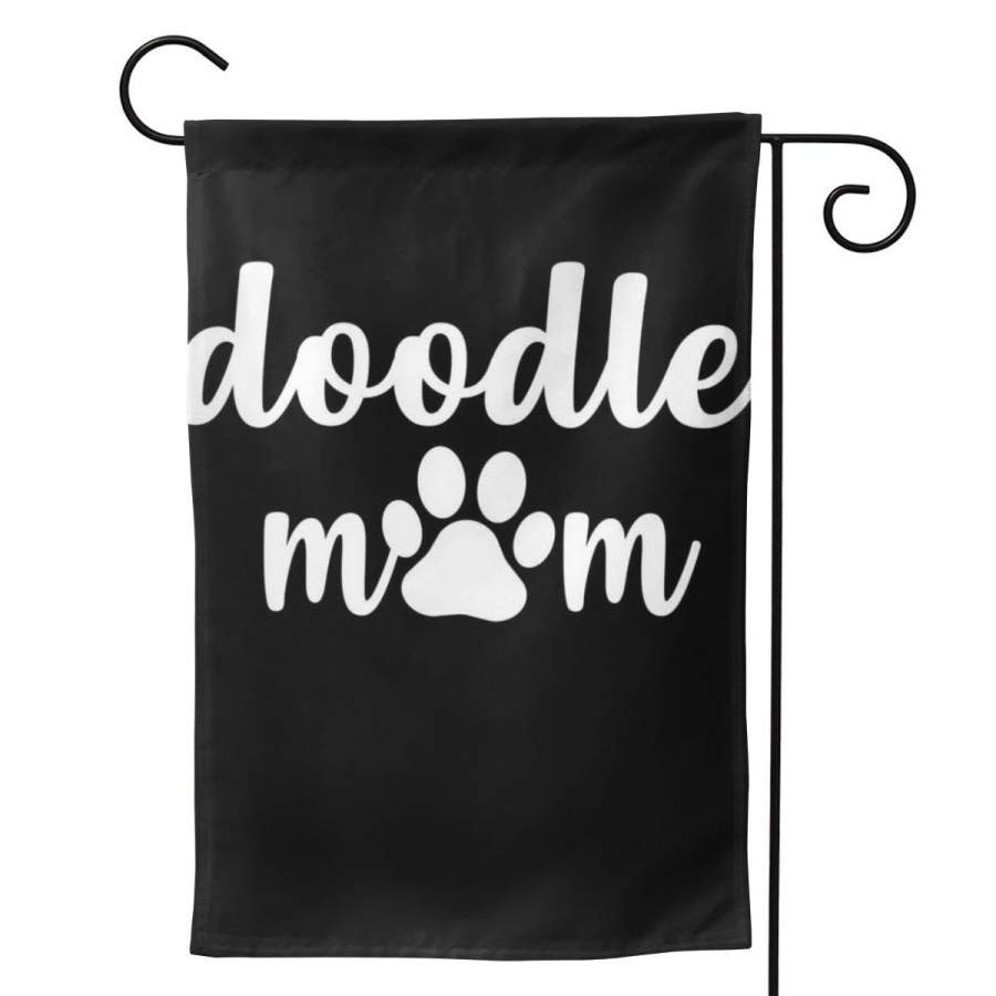 2 Pcs Garden Flag Doodle Mom Dog Mother Horizontal Poster 12.5″x18″ -Mothers Day, Birthday Gifts for Mom, Dad, Wife, Husband, Daughters, Grandma, Friends