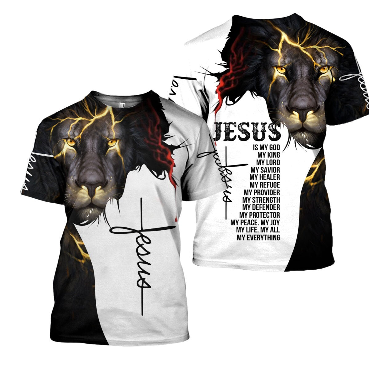 Easter Jesus 3D All Over Printed Shirts, Jesus Is My God Full Printed Hoodie, Lion Jesus 3D Shirts