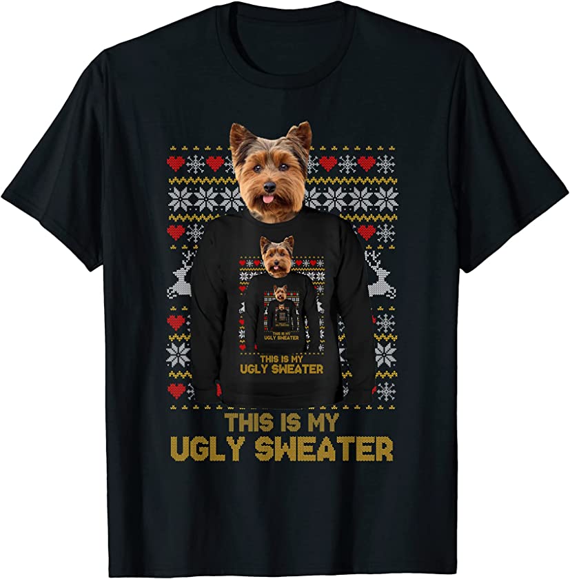 Yorkshire Terrier Yorkie Mom Dad Dog Ugly Christmas Sweater T-Shirt