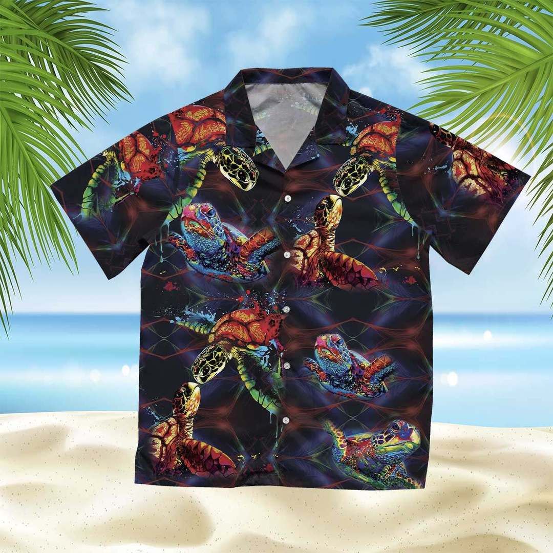 Turtle Colorful Amazing Design Hawaiian Shirt DHC18063672