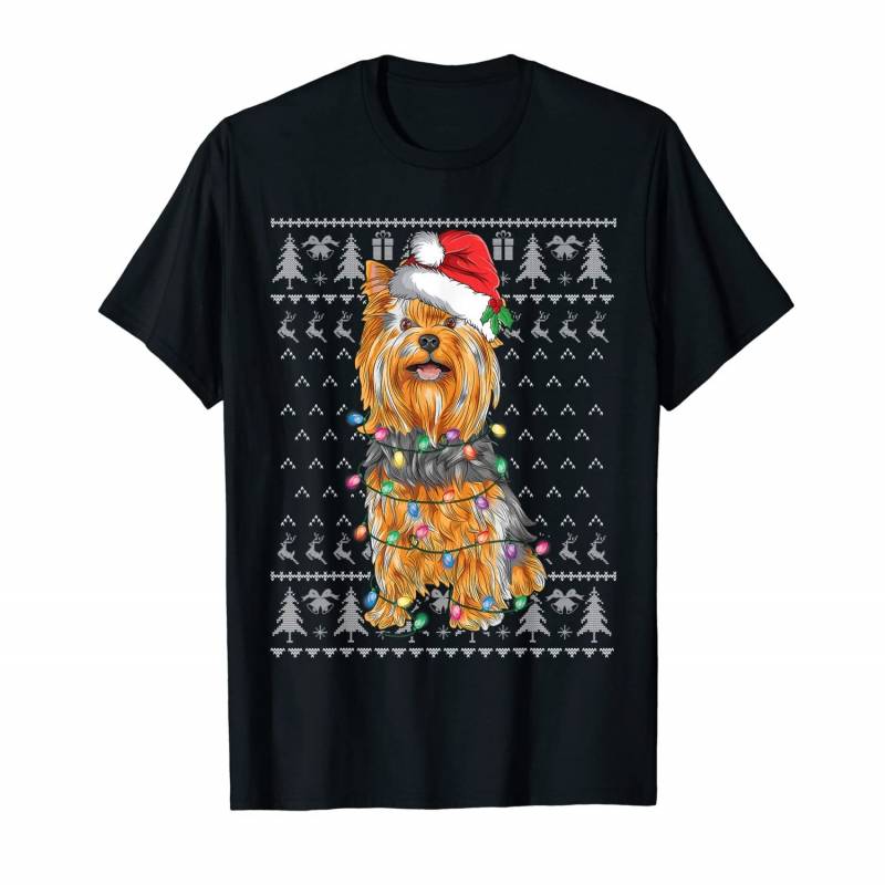 Yorkshire Terrier Dog Lover Christmas Tree Ugly Sweater T-shirt