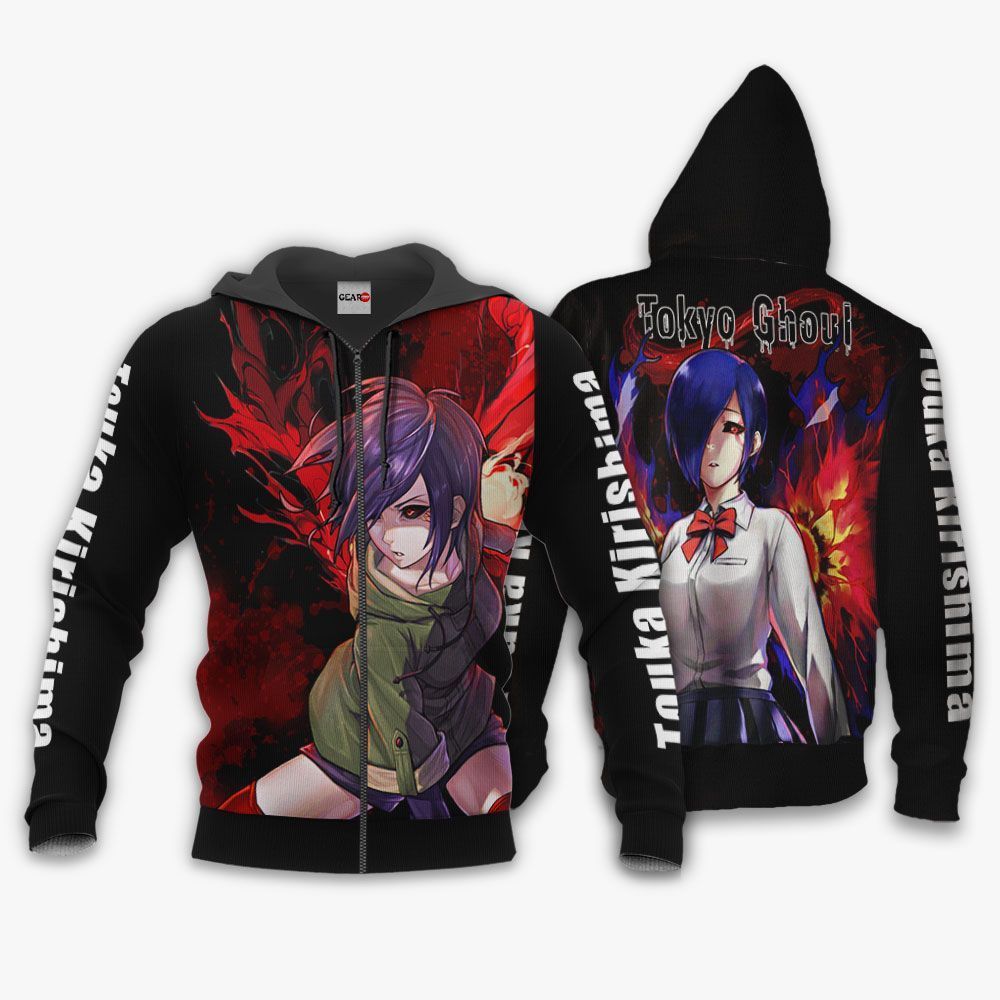 Tokyo Ghoul Touka Kirishima Hoodie Shirt Anime Zip Jacket