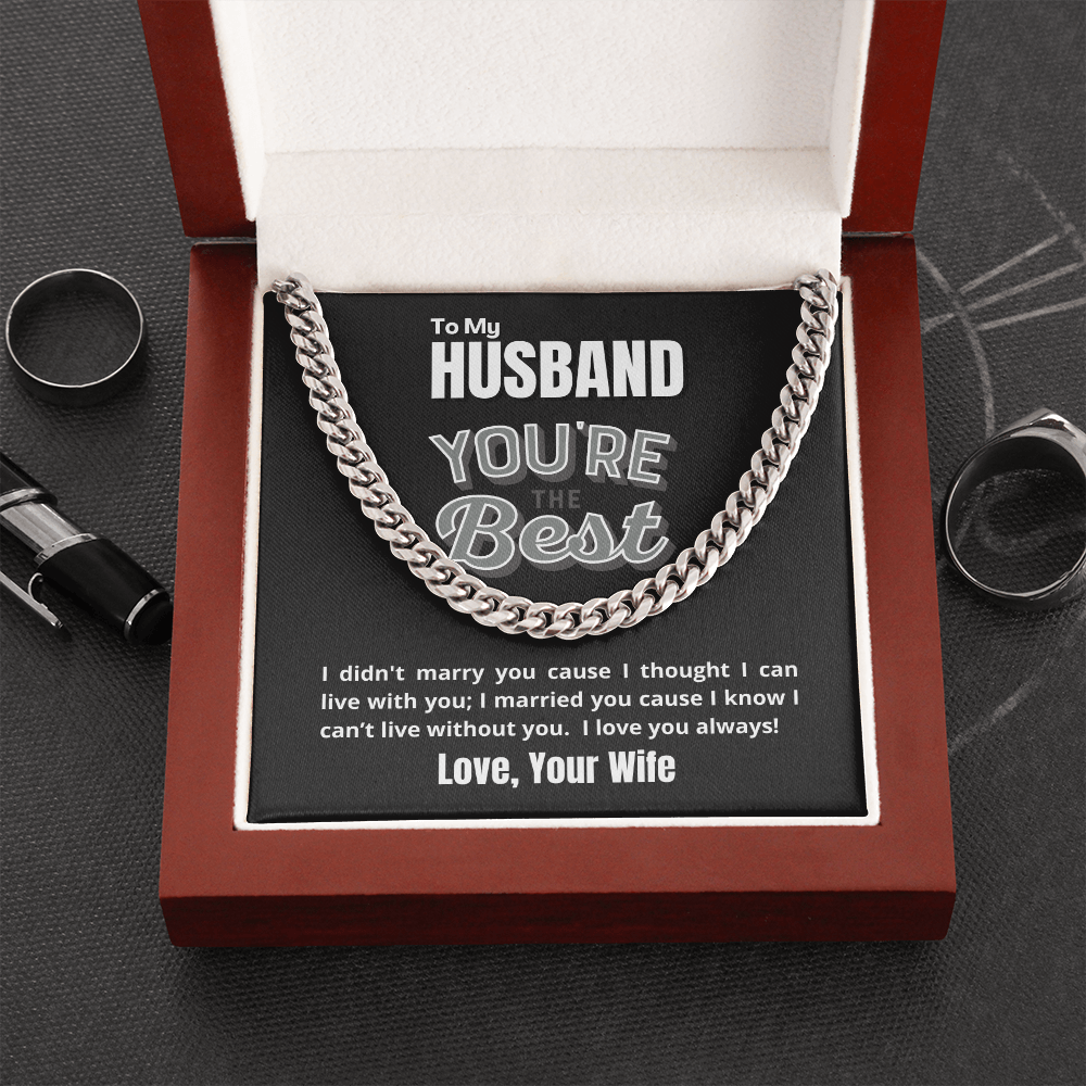 To My Husband – You’Re The Best – Cuban Link Chain Necklace