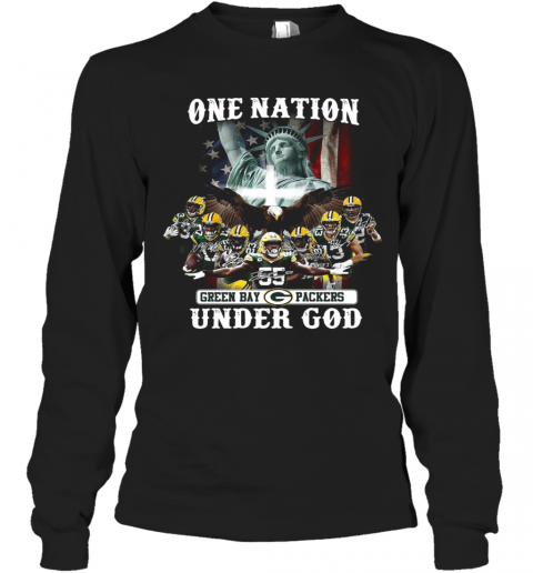 One Nation Green Bay Packers Under God Signature Long Sleeve T-Shirt