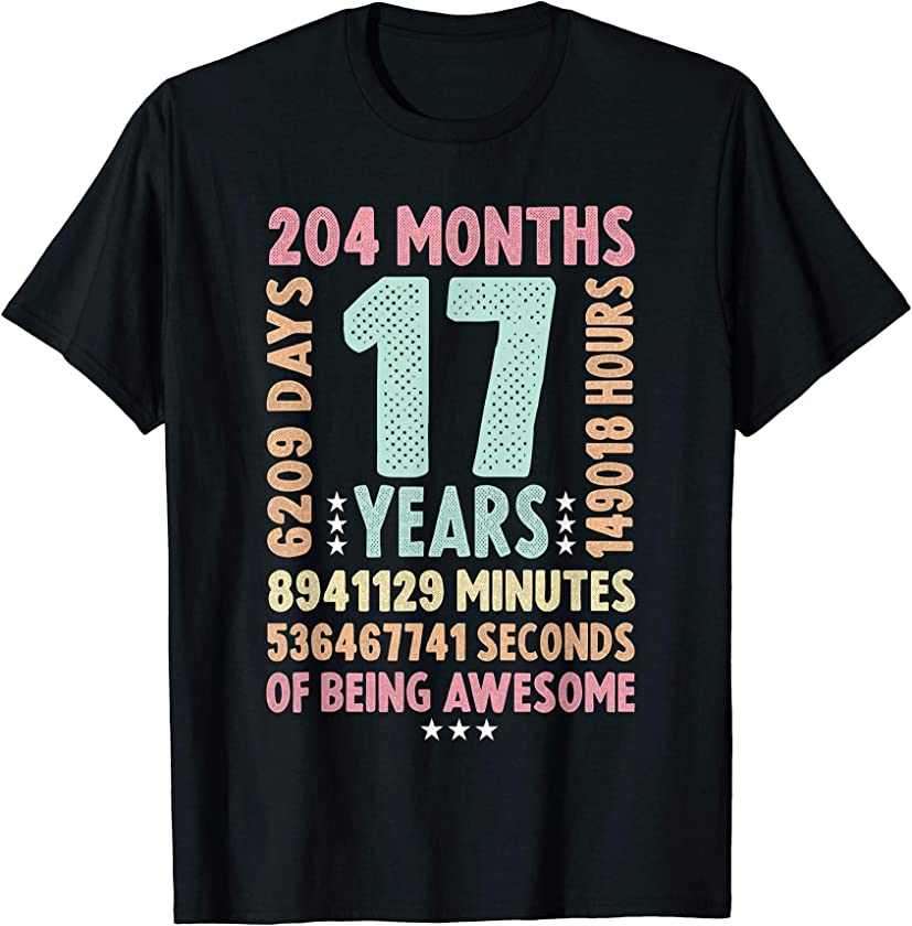 17th Birthday 17 Years Old Vintage Retro – 17 yr old T-Shirt